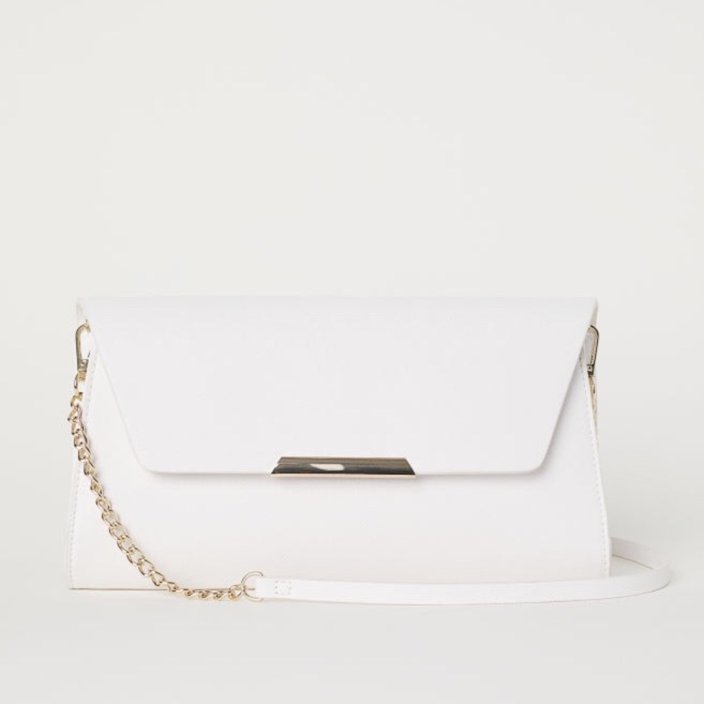 White leather clutch